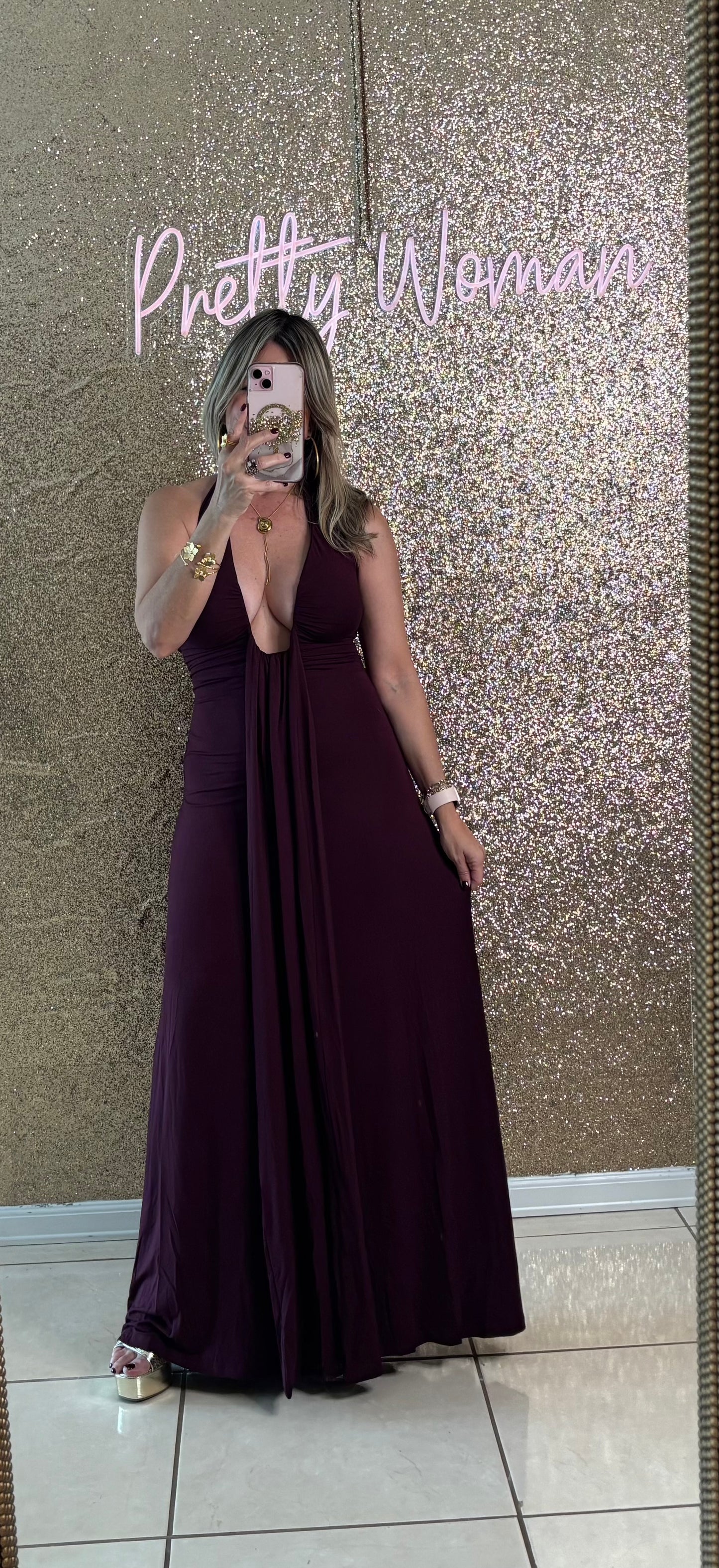 Jimena Plum Maxi Dress