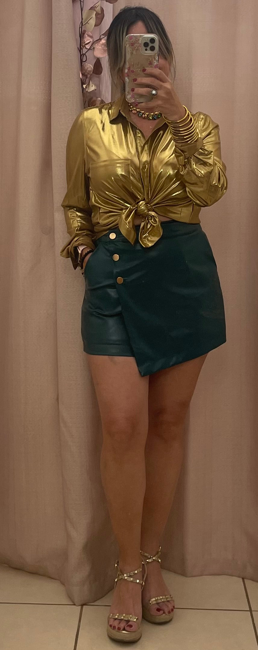 Carmin Leather green skort