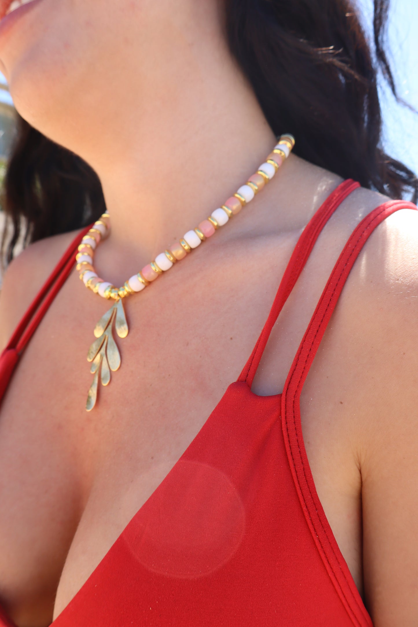 Multicolor leaf necklace