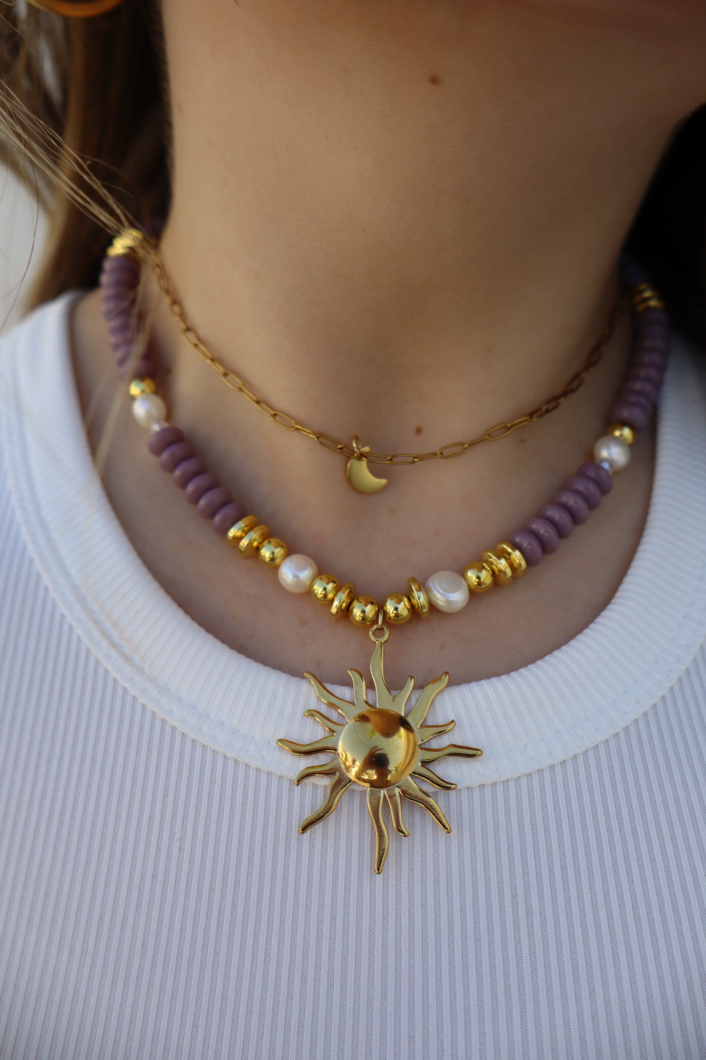Purple sunrise necklace
