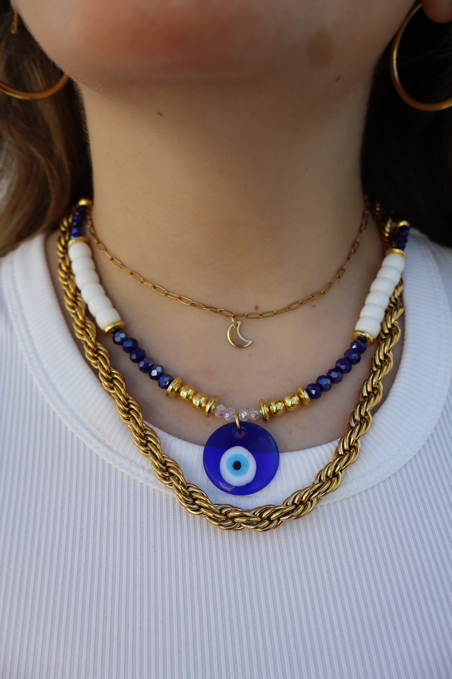 Evil eye necklace set
