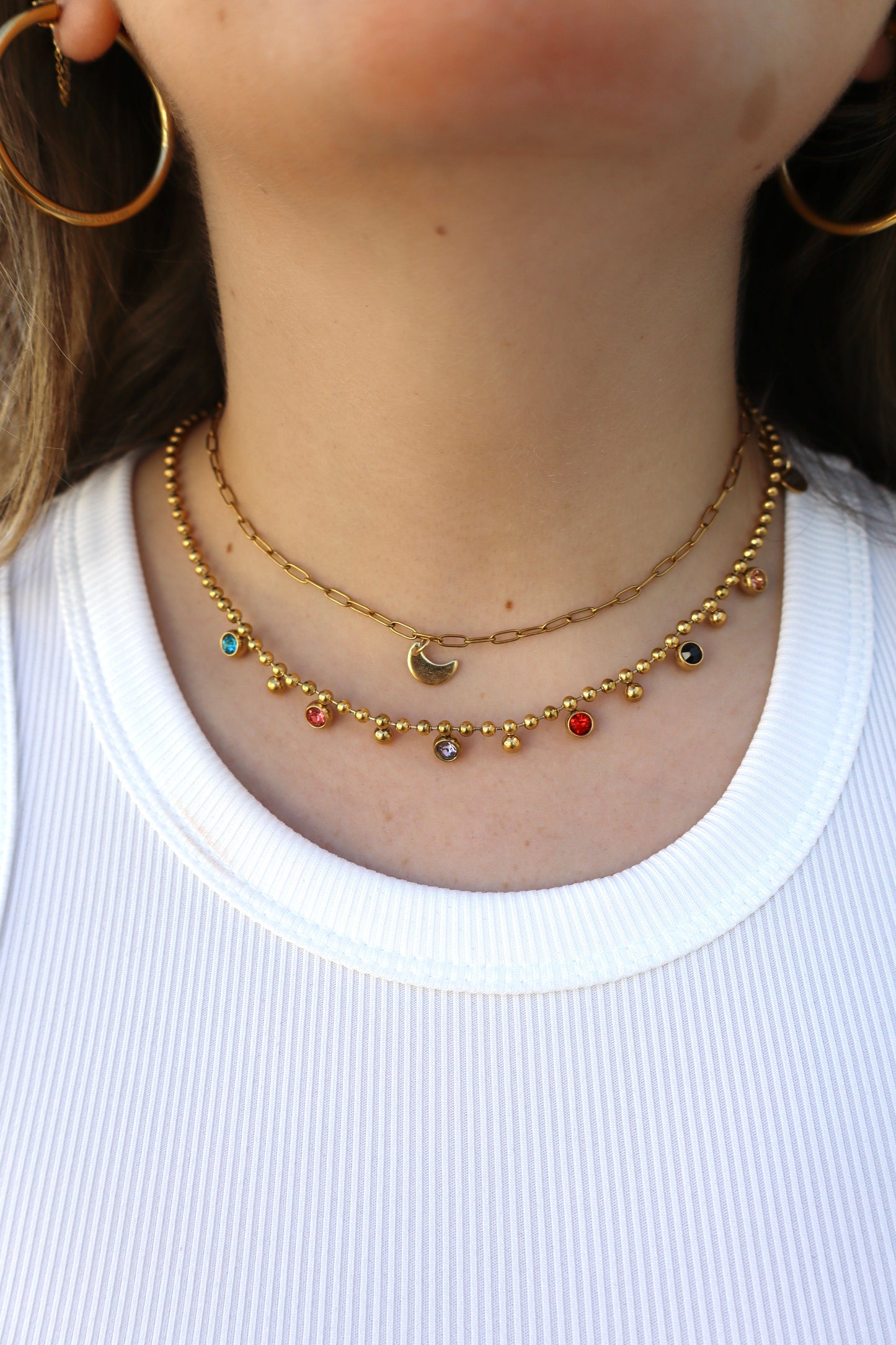 Rainbow golden necklace