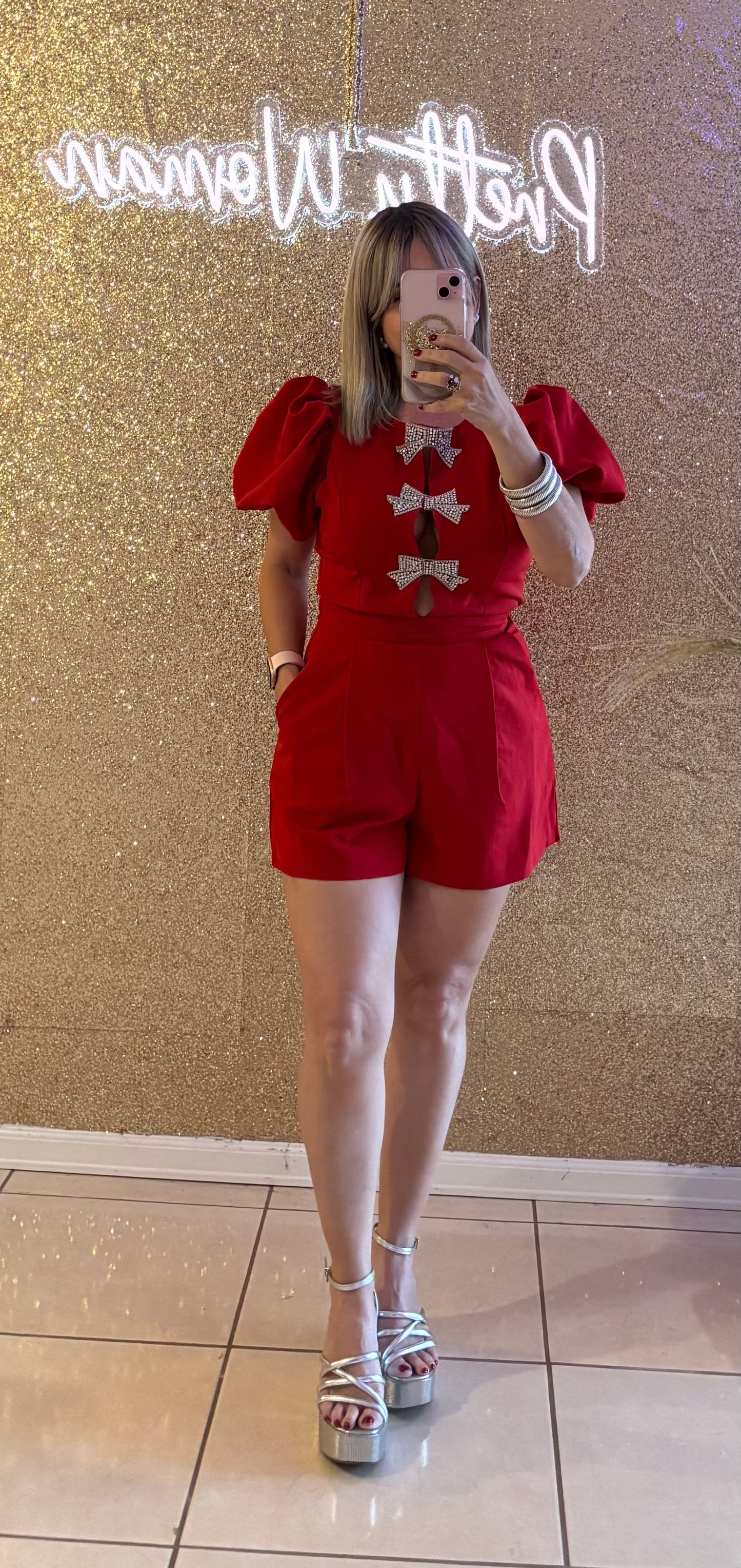 Laurie Jewel Bow Romper