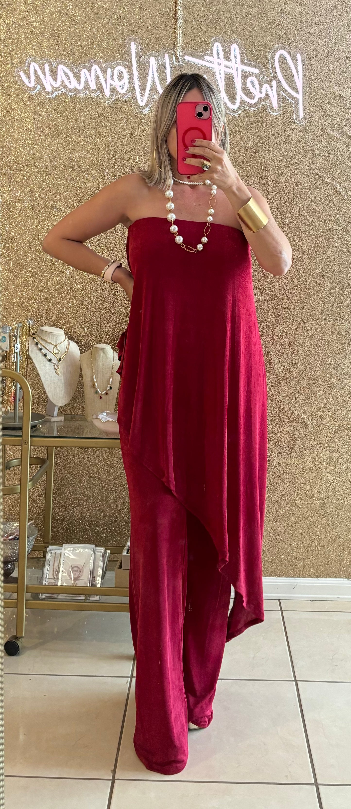 Indira Cherry Jumpsuit