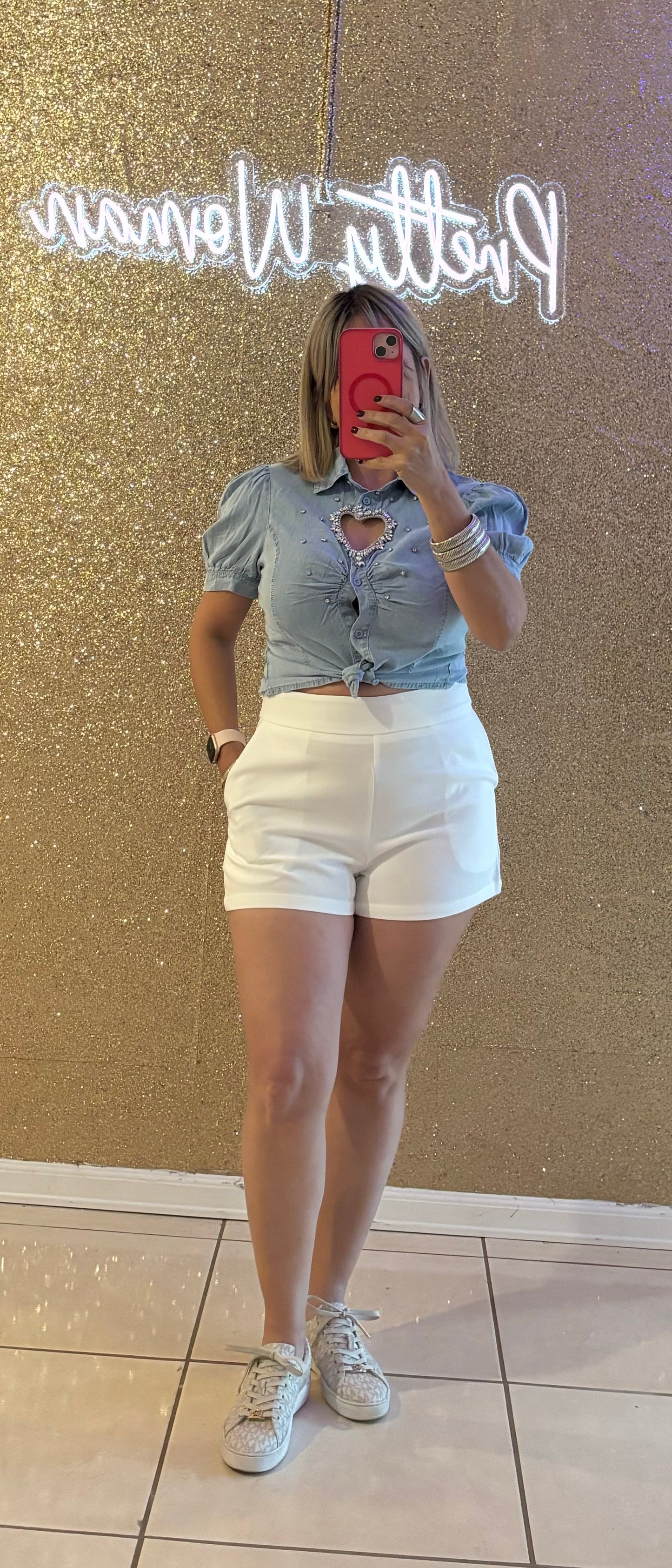Isabella Heart Denim Top