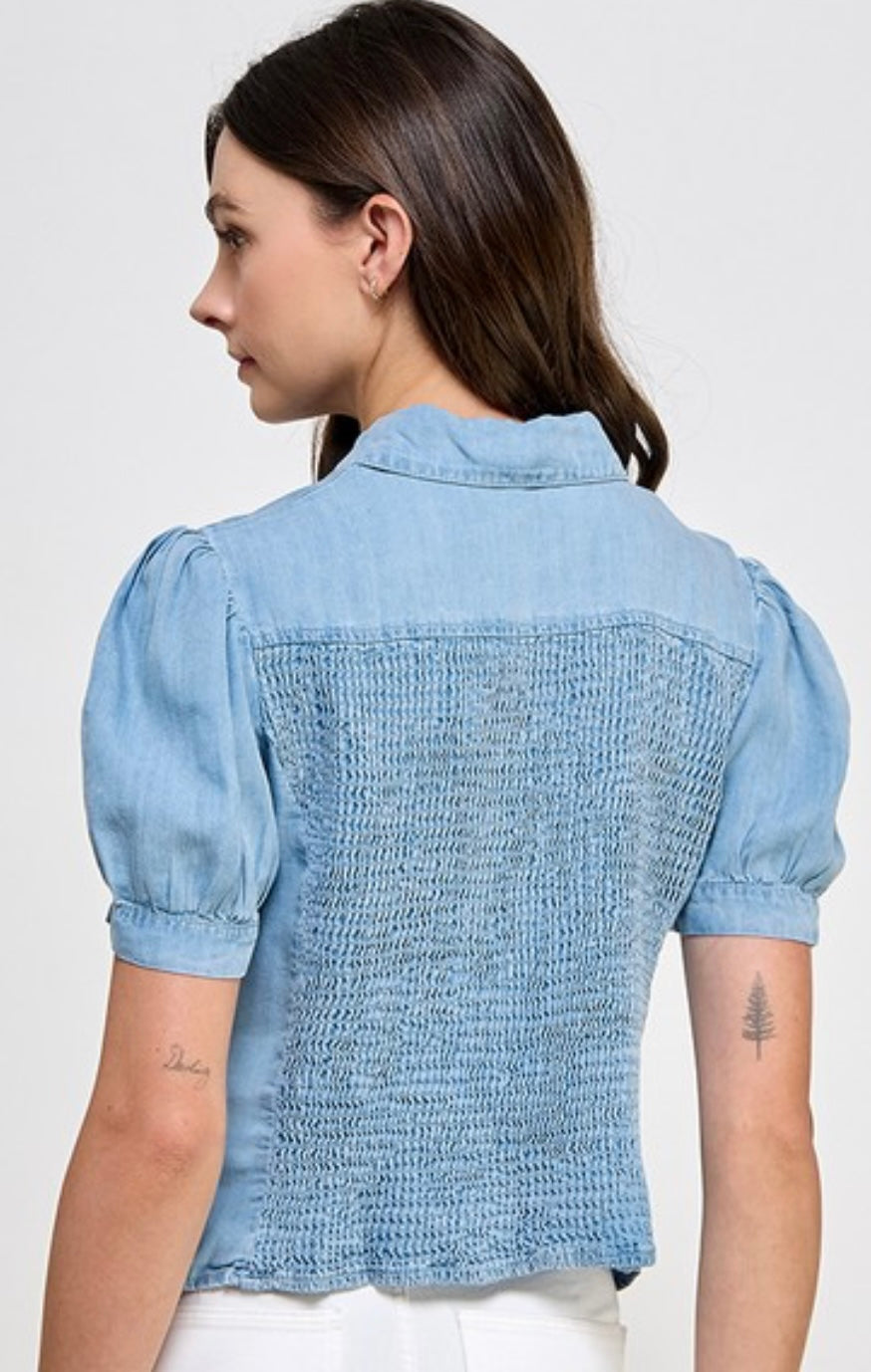 Isabella Heart Denim Top