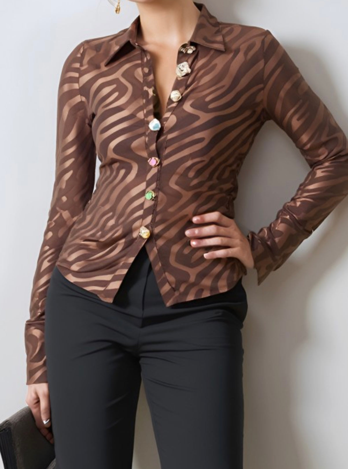 Olivia Satin Sheer Top