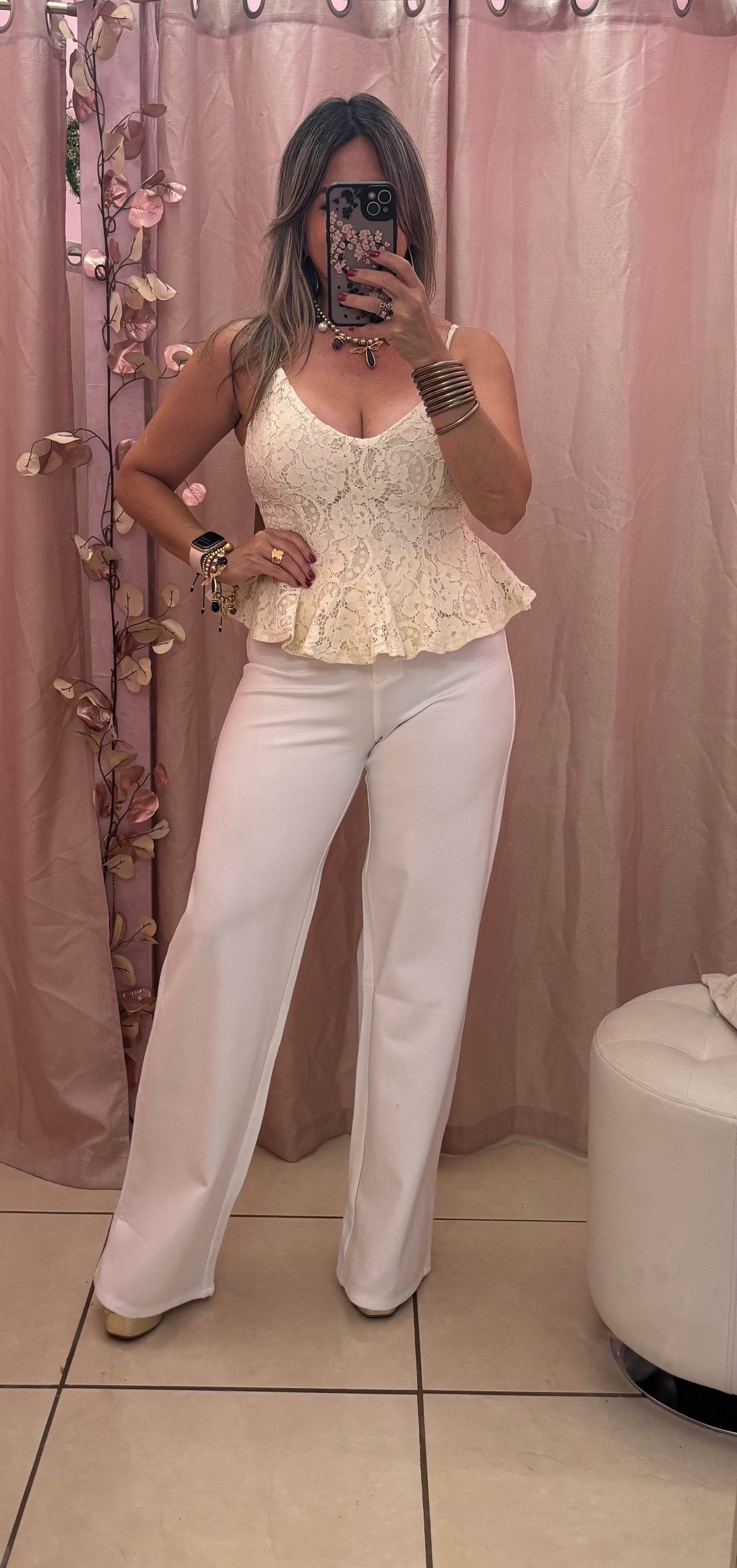Giana Peplum Lace Top