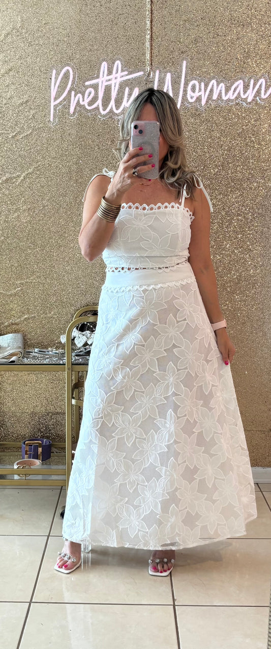 Carolina White Skirt Set