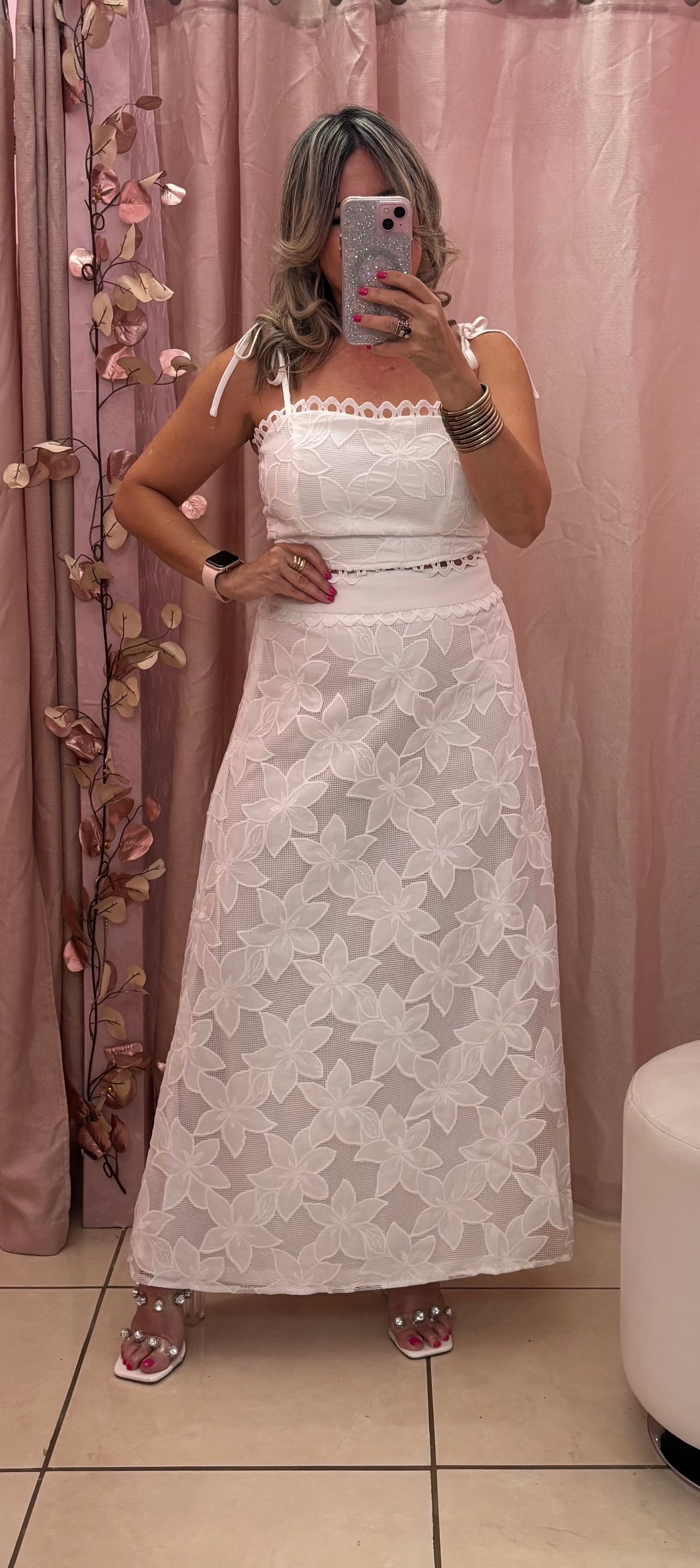 Carolina White Skirt Set