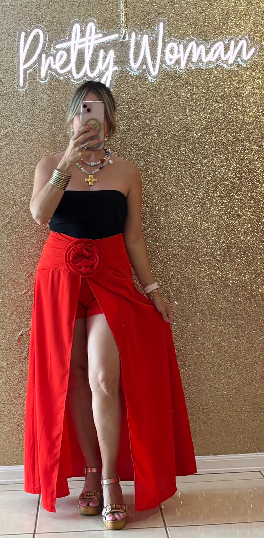 Salma Red Skort