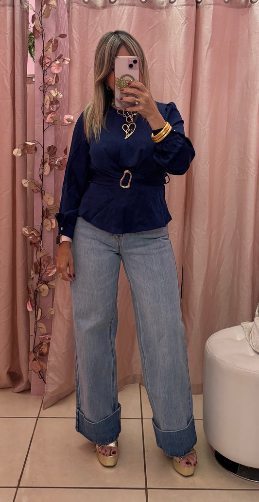 Aurora Navy Top