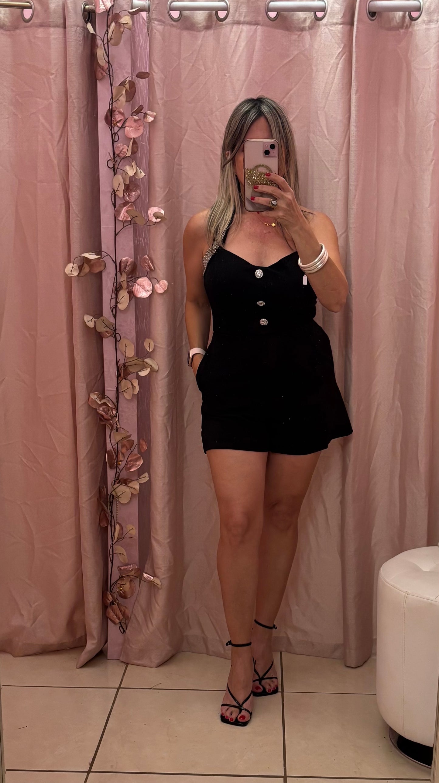 Briana Black Romper