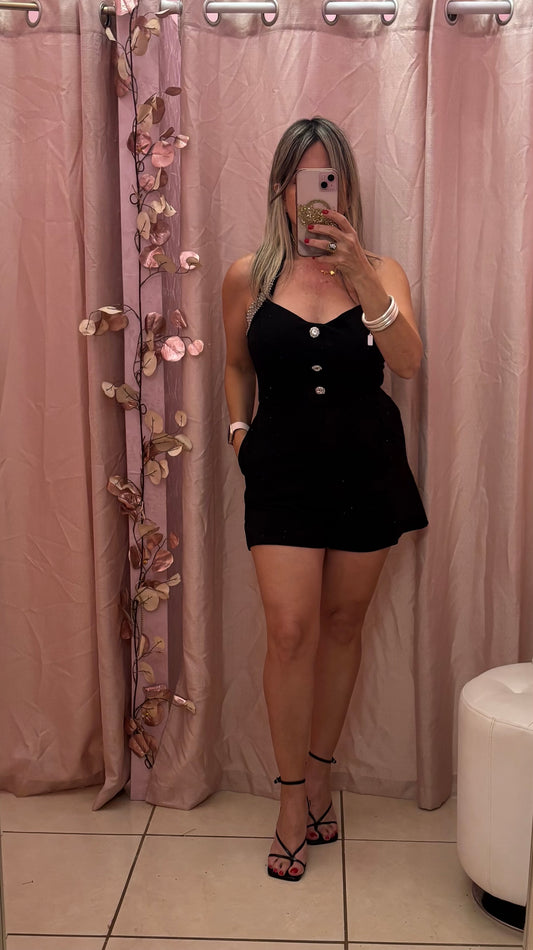 Briana Black Romper