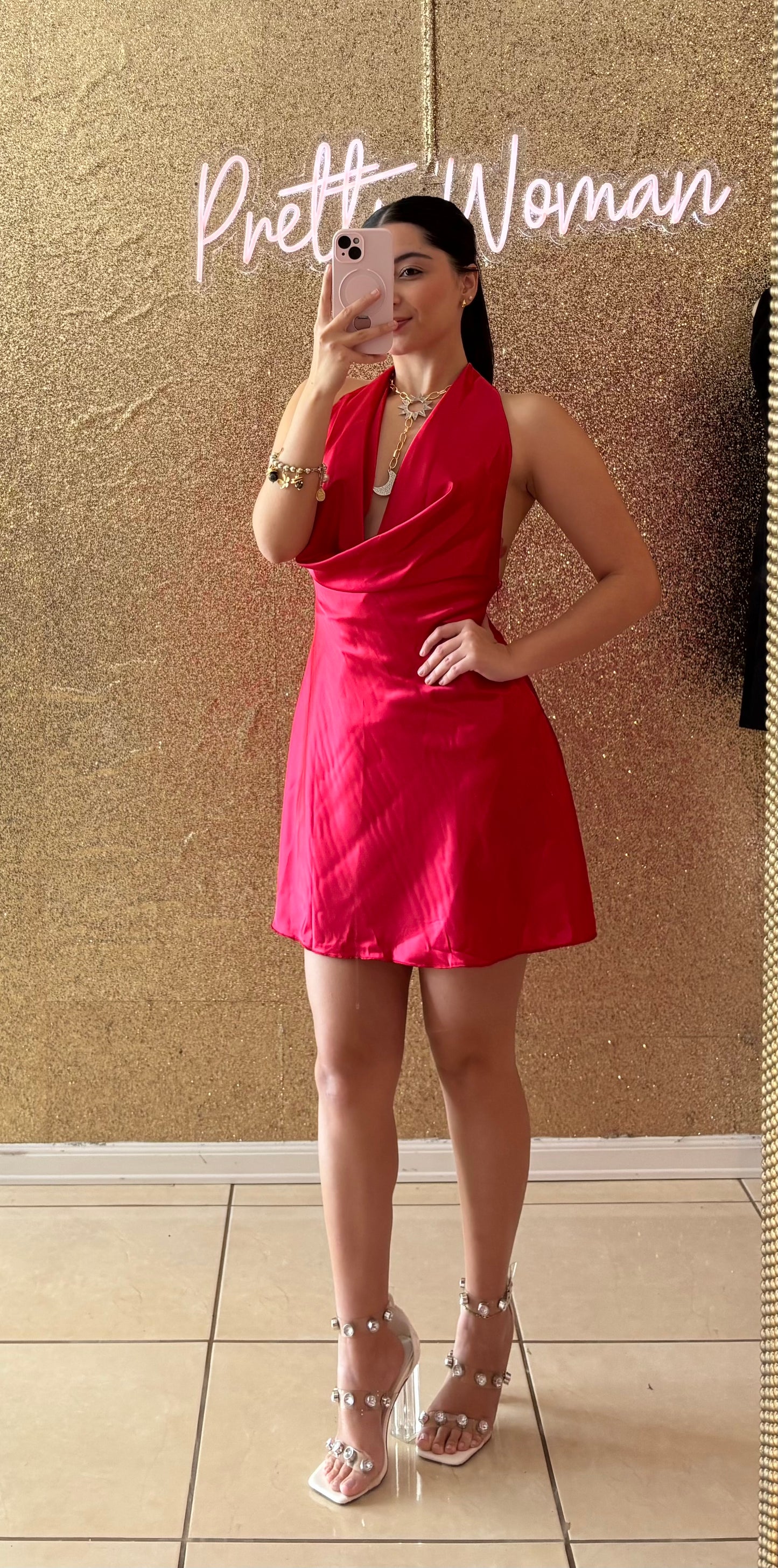 Laurie Satin Red Dress