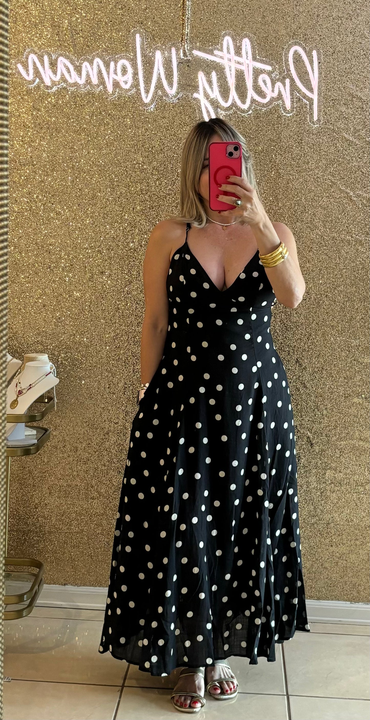 Mariana Polka Dot Maxi Dress