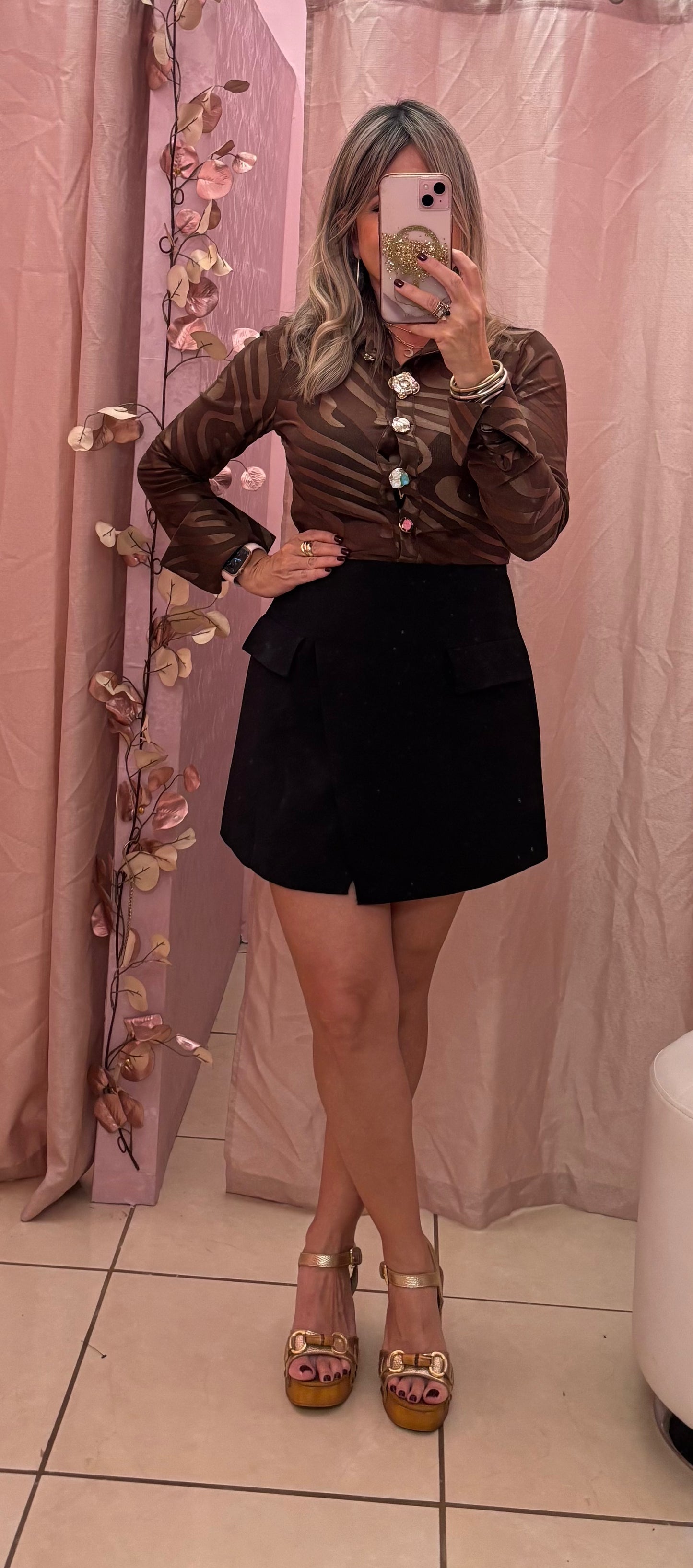 Olivia Satin Sheer Top